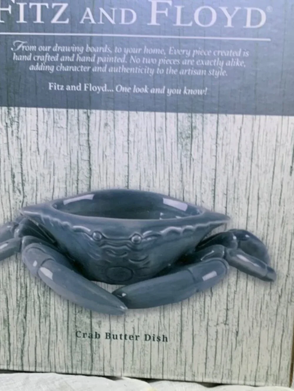 Fitz and Floyd Cape Coral Collection -  Crab Butter Dish 1 piece NWT